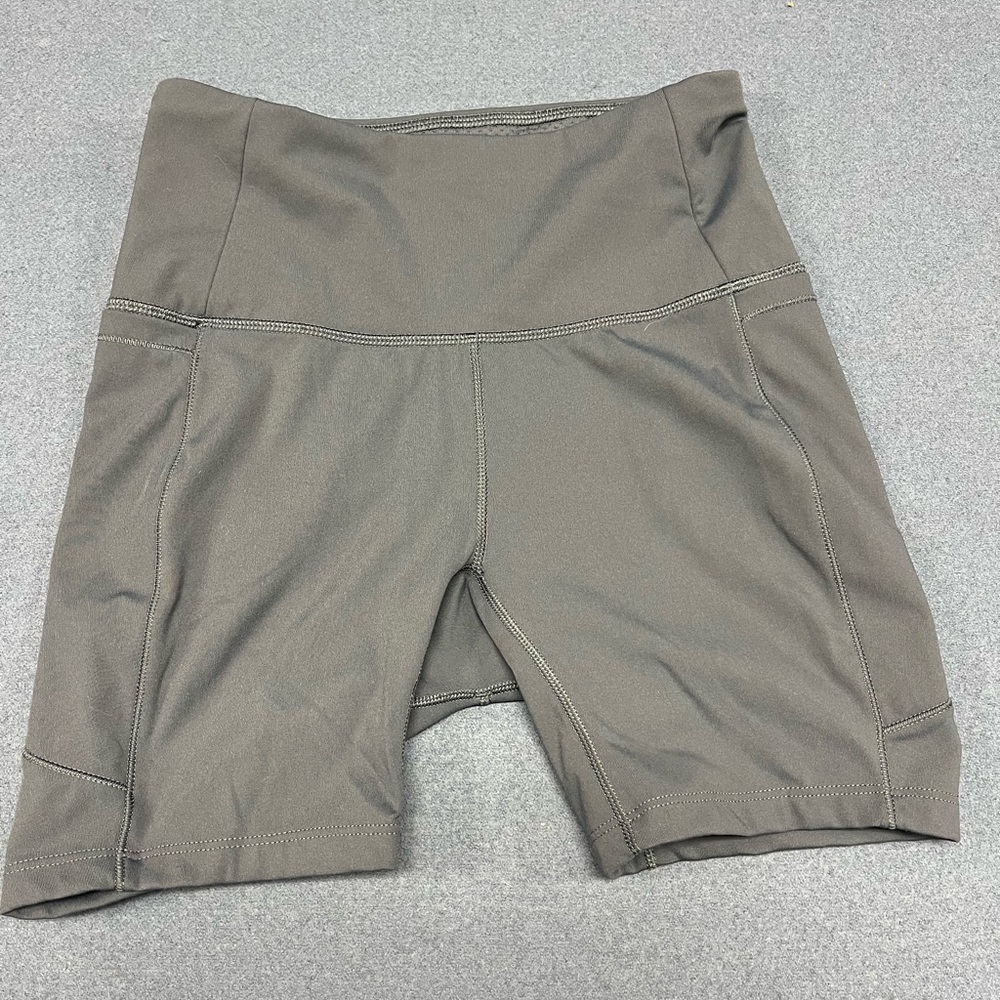 Women's High-Waisted Blue-Grey Shorts